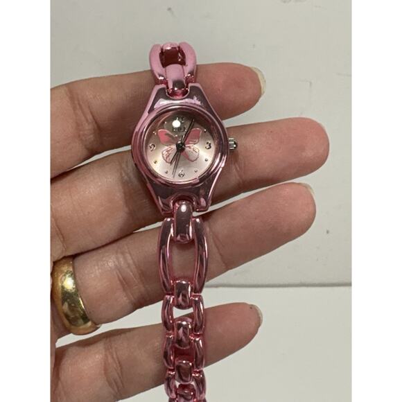 Lots of Love Butterfly Love Lol Pink Japan Lady Chain Band Watch Needs Battery* - Picture 3 of 8